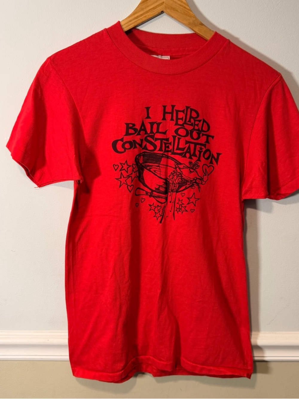 Hanes Red Short Sleeve Tee with Black Graphic
